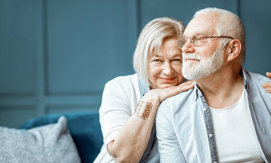 Senior couple at home together